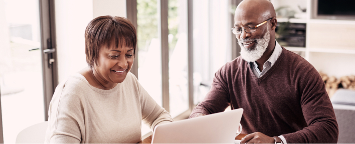 Couple with a laptop