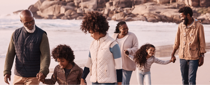 Family on the beach